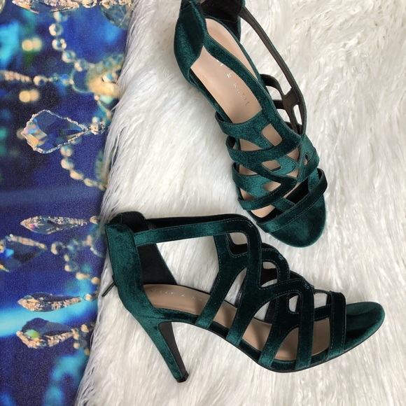 Kelly & Katie Shoes - Kelly & Katie green velvet heels